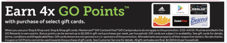 Giant, Stop&Shop, Martin’s: Get 8x Points On Zift Zillions Giftcards (4/10-4/16)